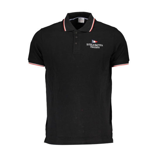 Black Cotton Polo Shirt