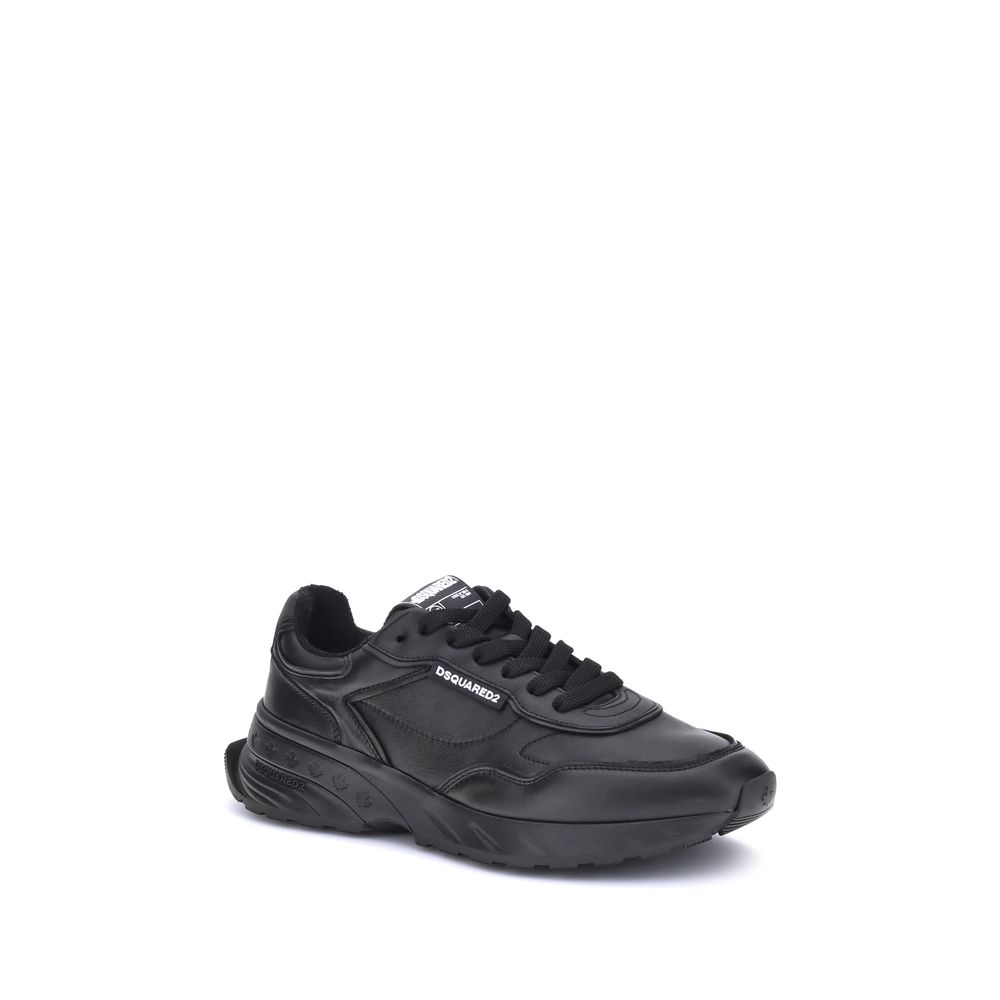 Black Calf Leather Bos Taurus Athletic Sneakers