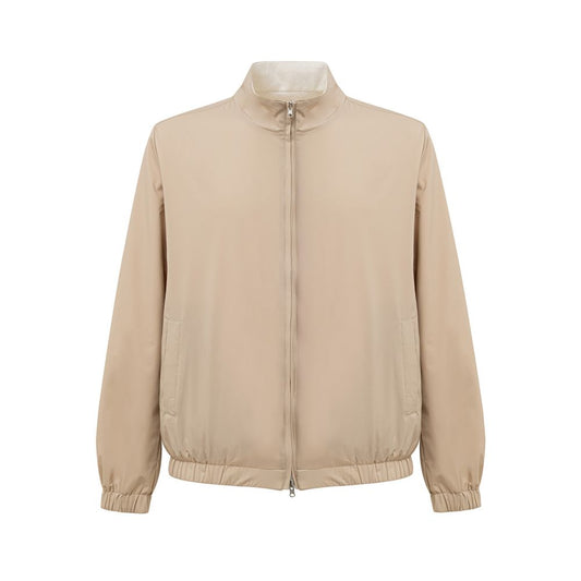 Beige Polyester Jackets & Coat