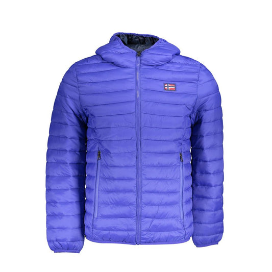 Blue Polyamide Men Jacket