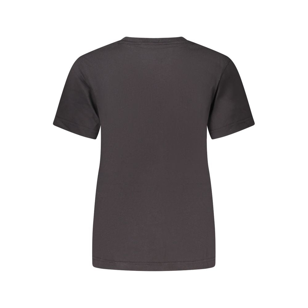 Black Cotton Women T-Shirt