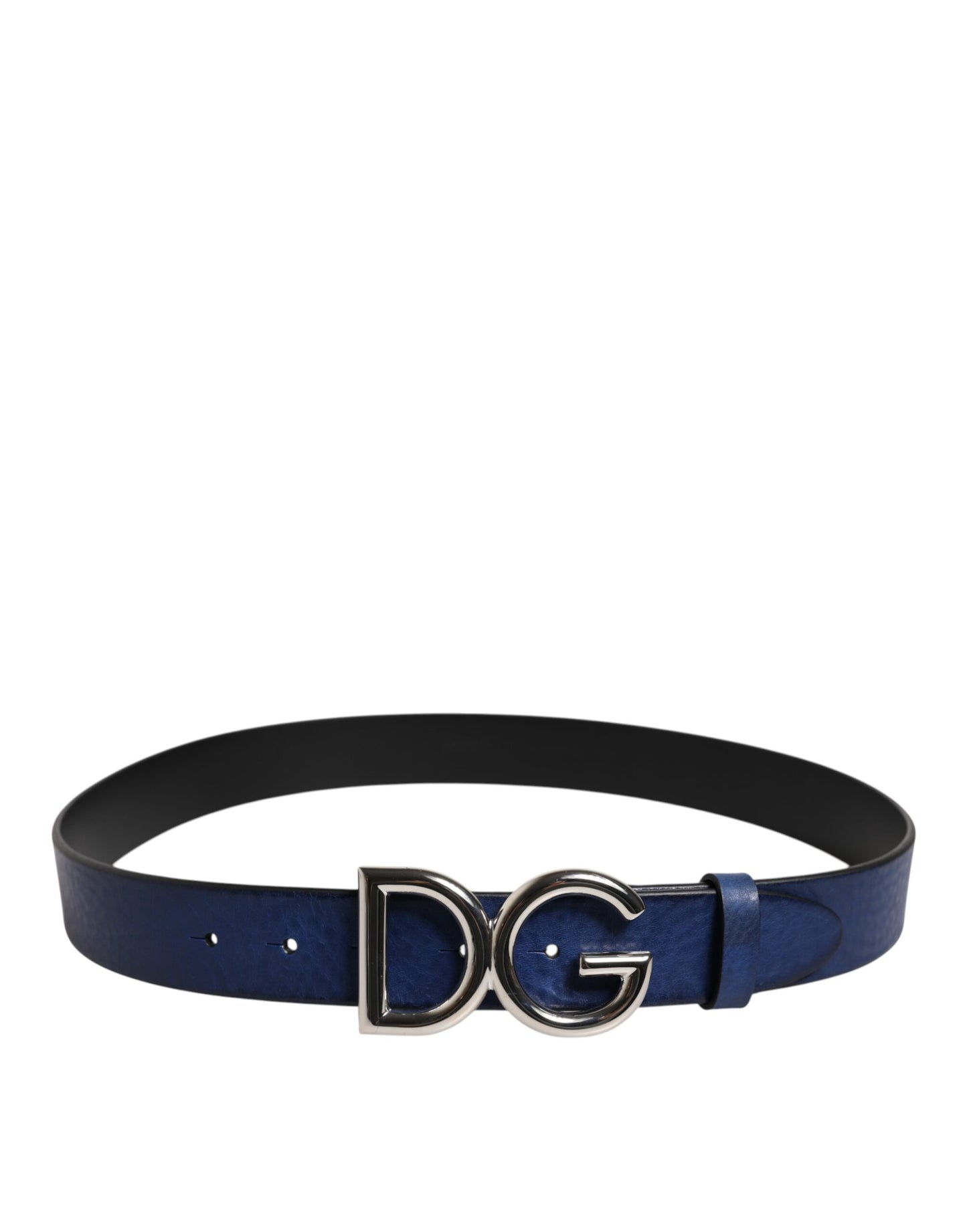 Blue Classic Silver Metal DG Logo Buckle Belt