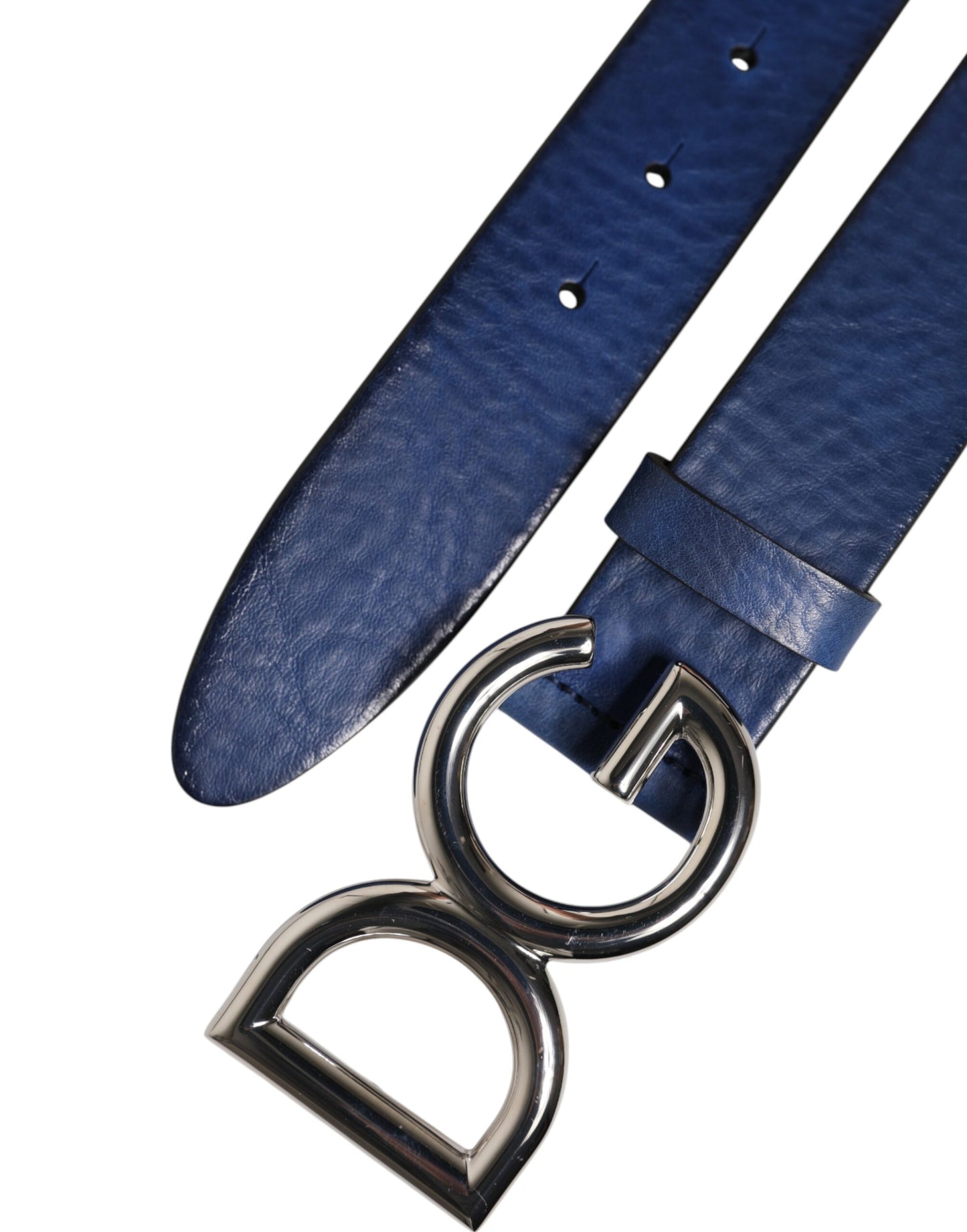 Blue Classic Silver Metal DG Logo Buckle Belt