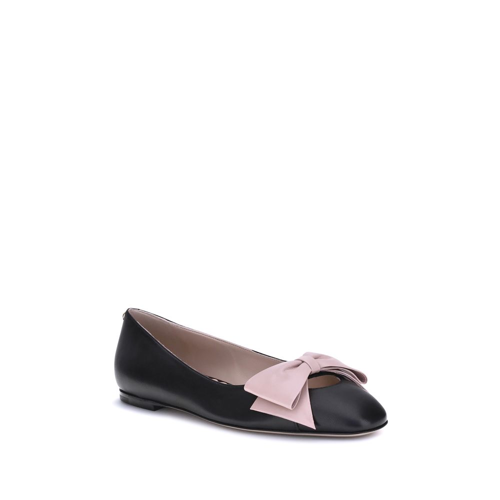 Black Calf Leather Bos Taurus Ballet Flats
