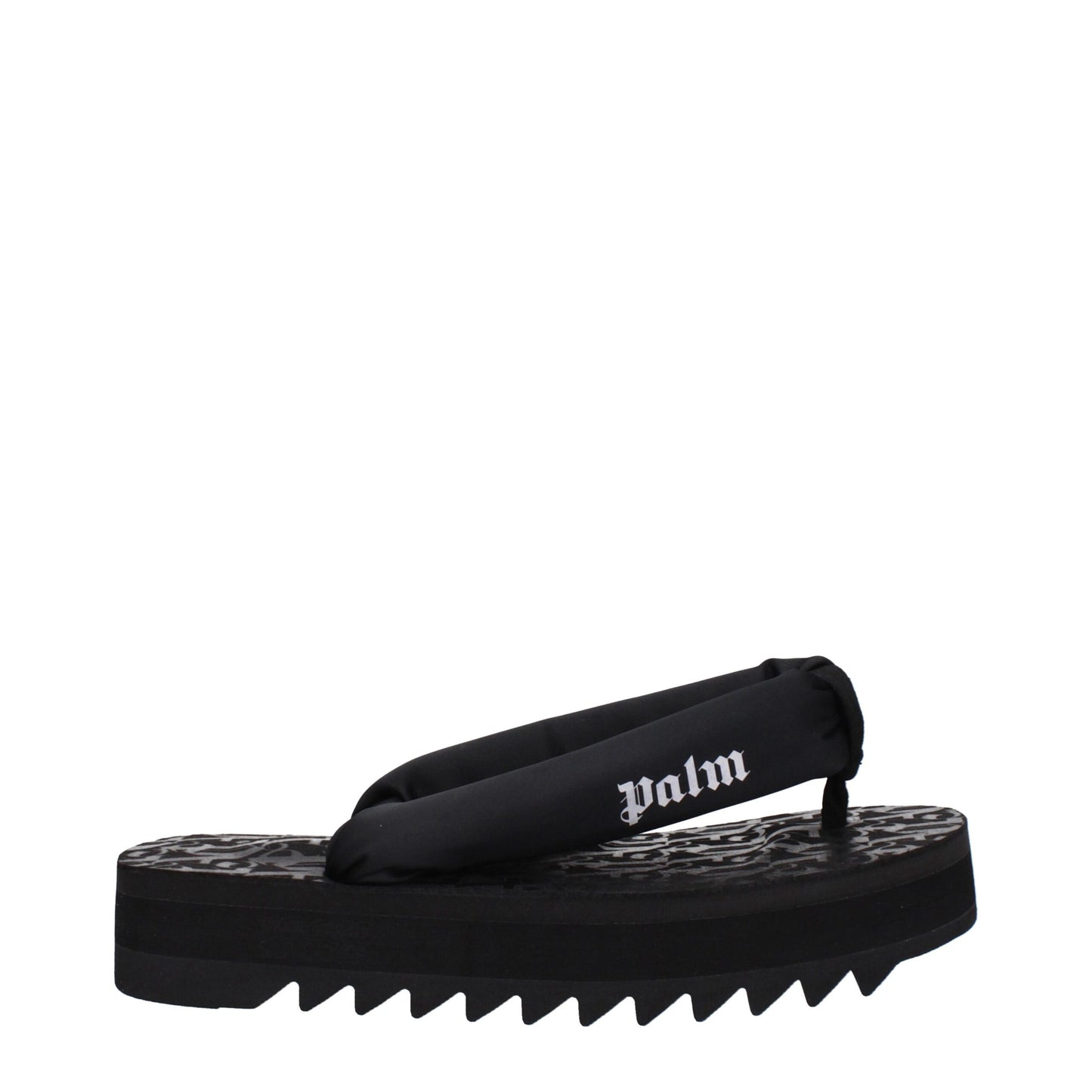 Black Fabric Flip-Flop Sandals