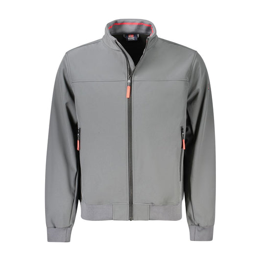 Gray Polyester Men's Jacket