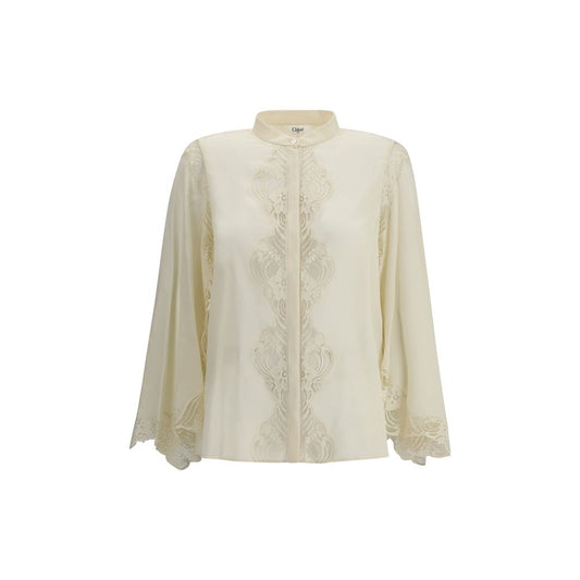 Silk georgette and lace Blouse