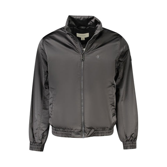 Black Polyester Men Jacket