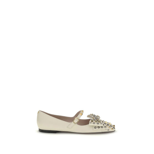 Cream Goatskin Ballet Flats