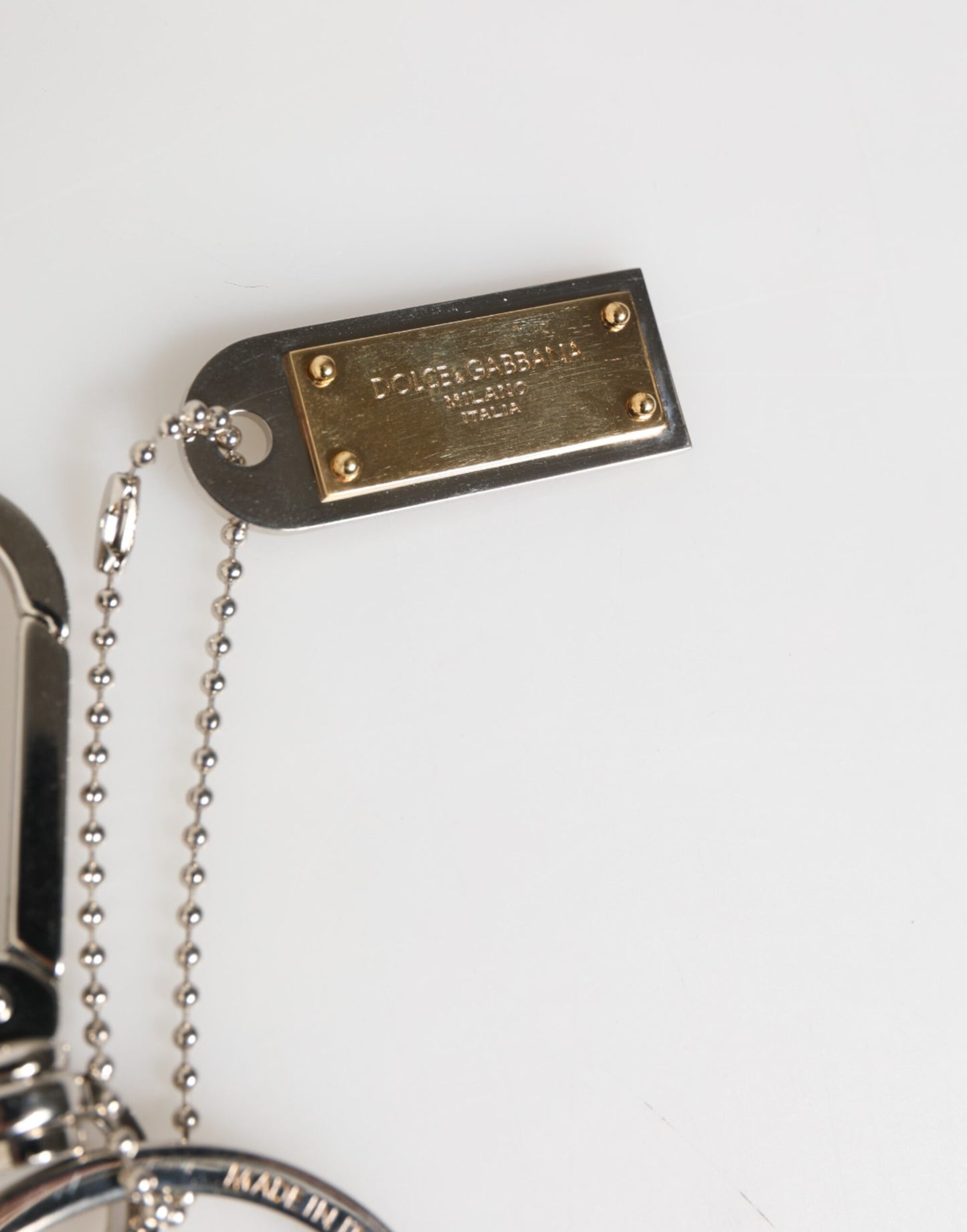 Silver DG Logo Key Holder Keychain Bag Charm Keyring