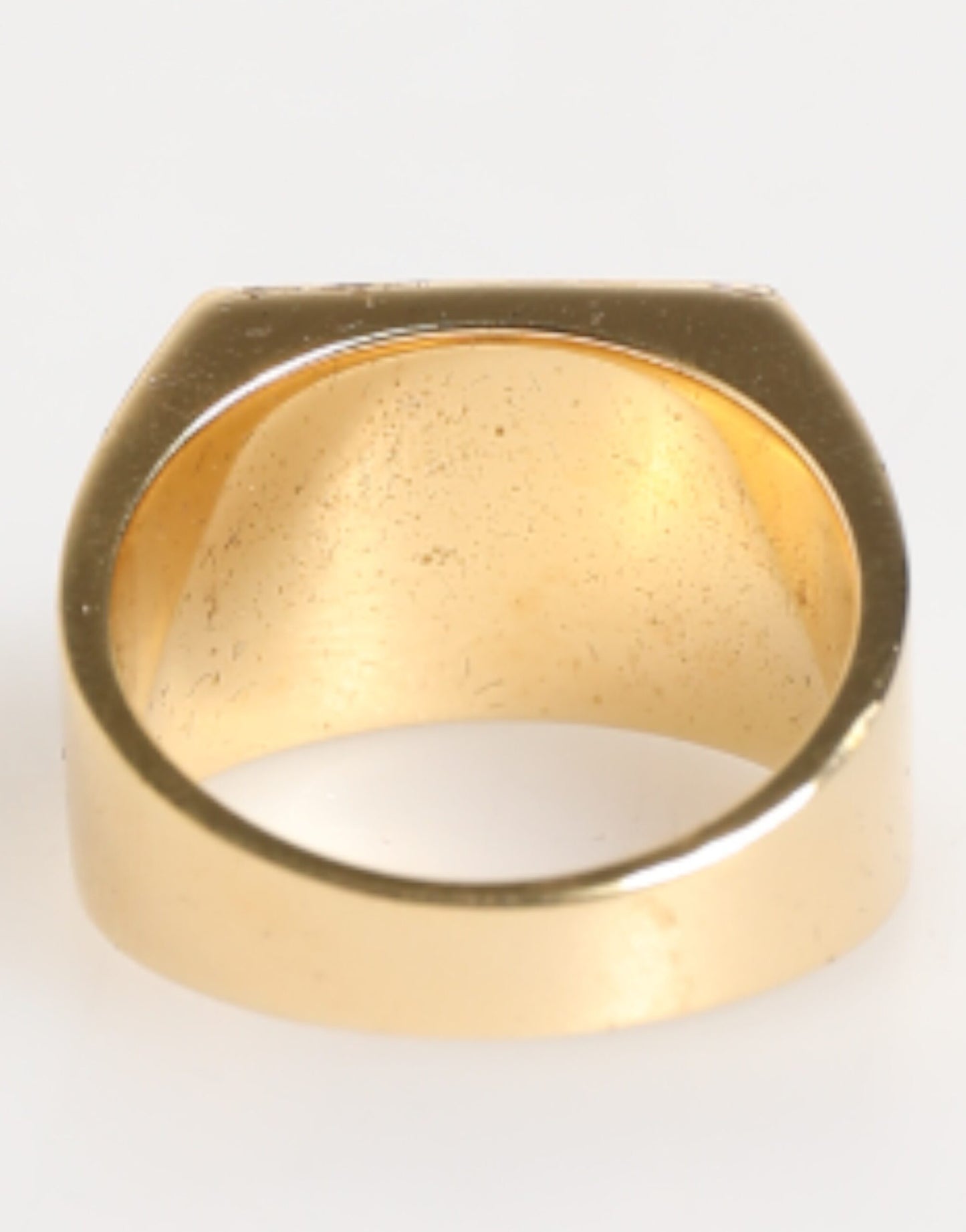 Gold Tone Brass Signet Square DG Logo Plaque Men Ring