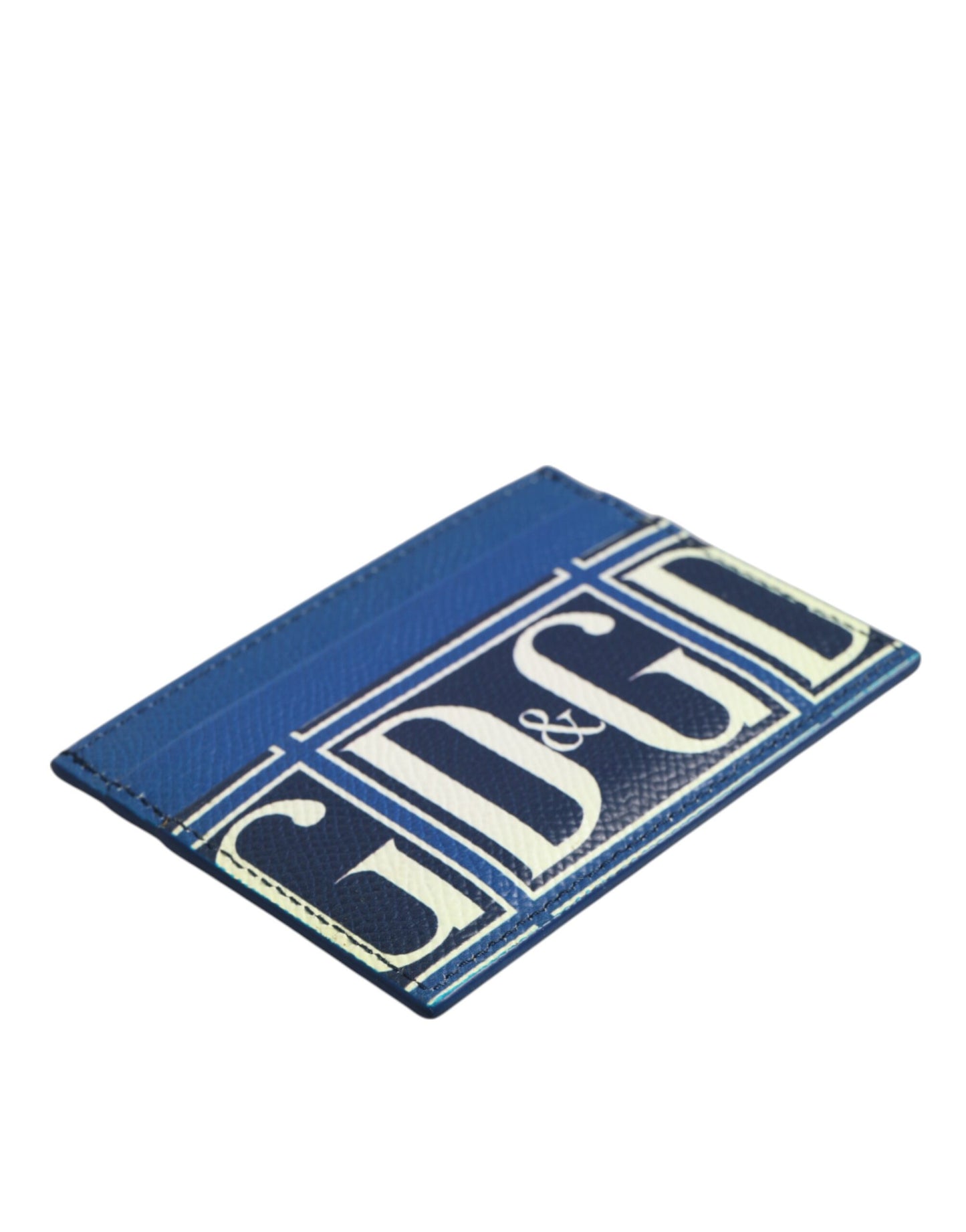 Blue Calf Leather DG Logo Monogram Card Holder Wallet