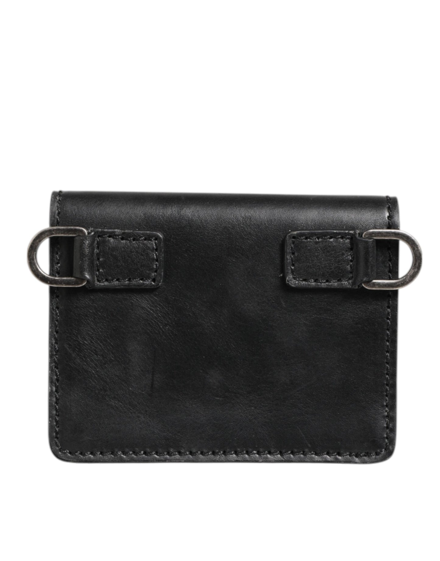 Black Leather Bifold Card Holder Mens Coin Purse Key Clip Wallet