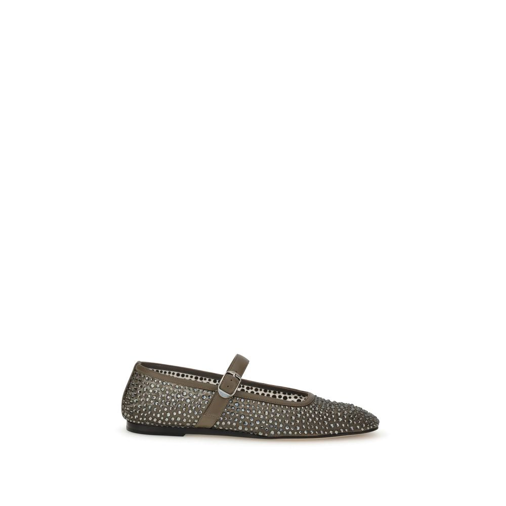 Gray Other Fibres Ballet Flats