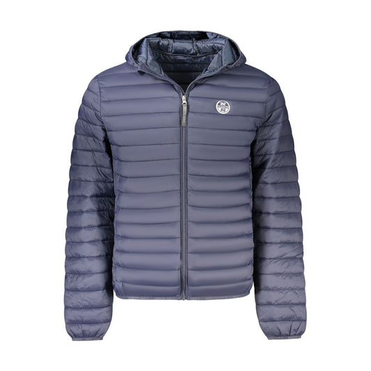Blue Polyester Men Jacket
