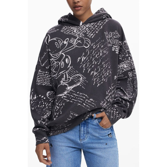 Black Cotton Women Hoodie