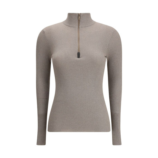 Zipped high neck Top