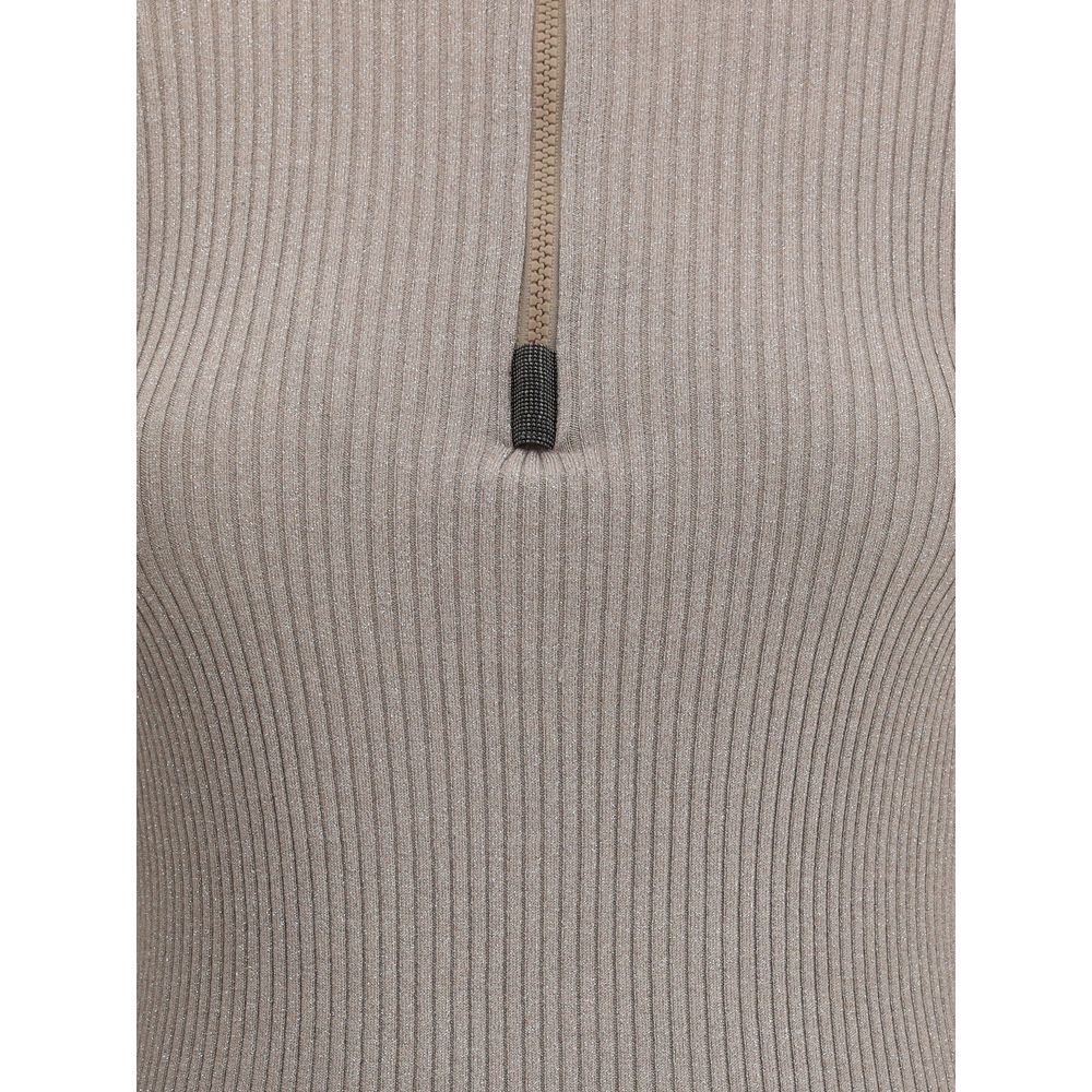 Zipped high neck Top