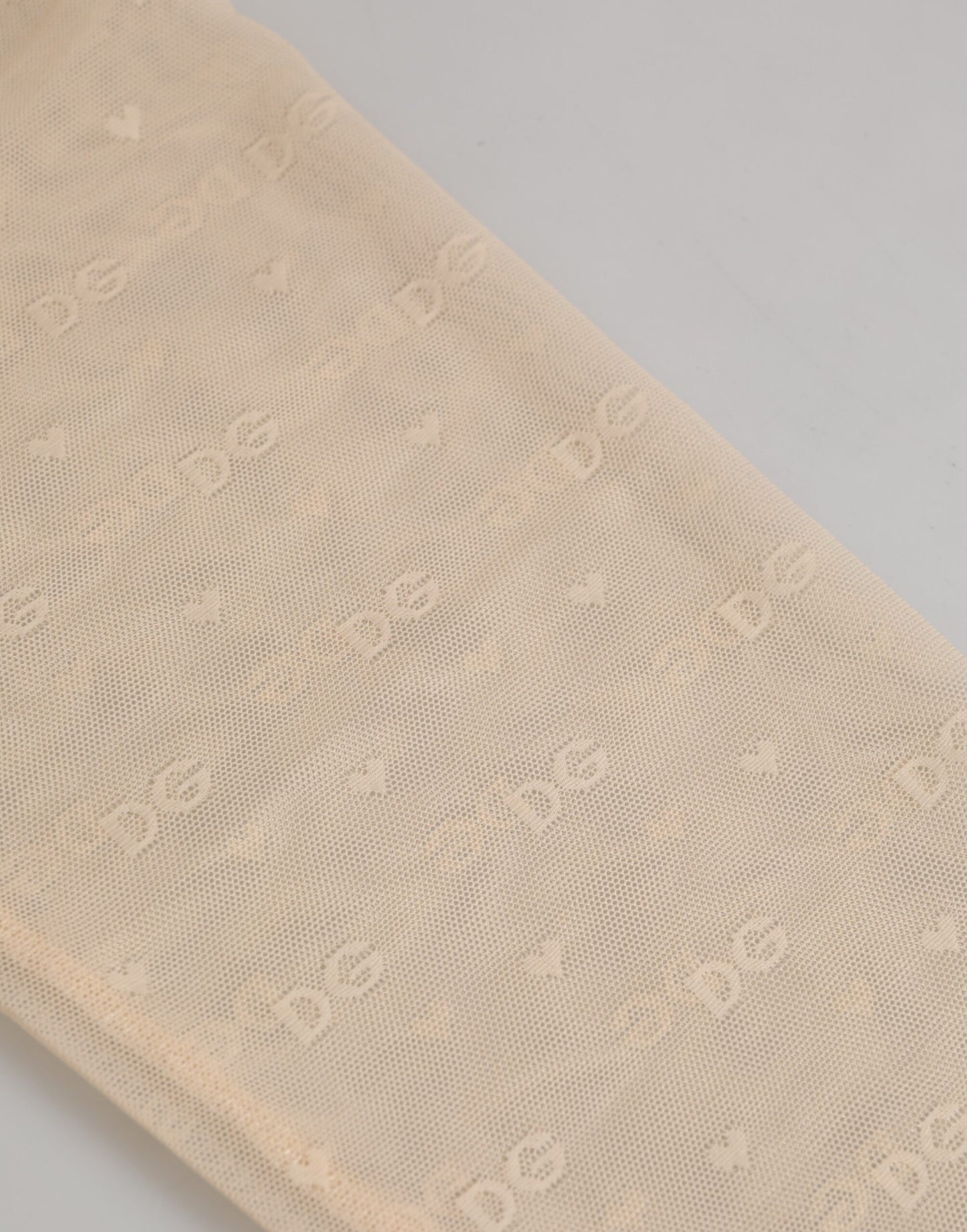 Beige Nylon Logo Lace Leggings Pants Underwear