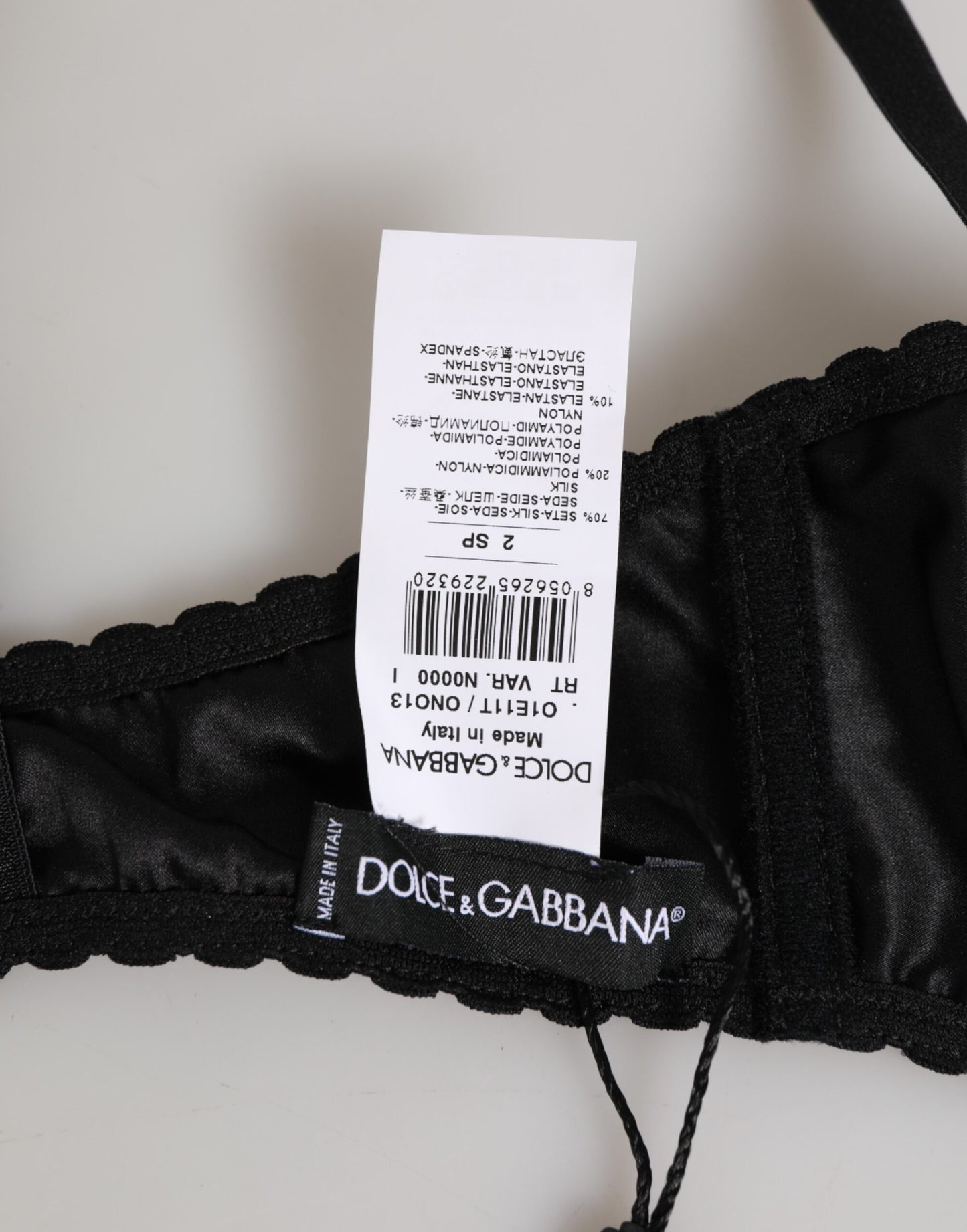 Black Silk Underwired Balconette Bra Underwear