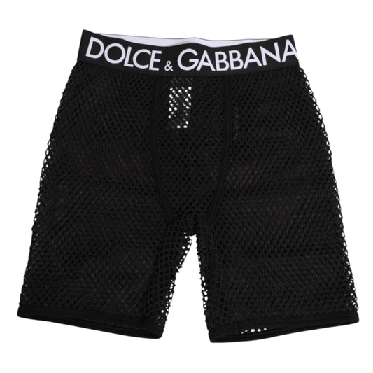 Black Cotton Logo Shorts Midi Trouser Underwear