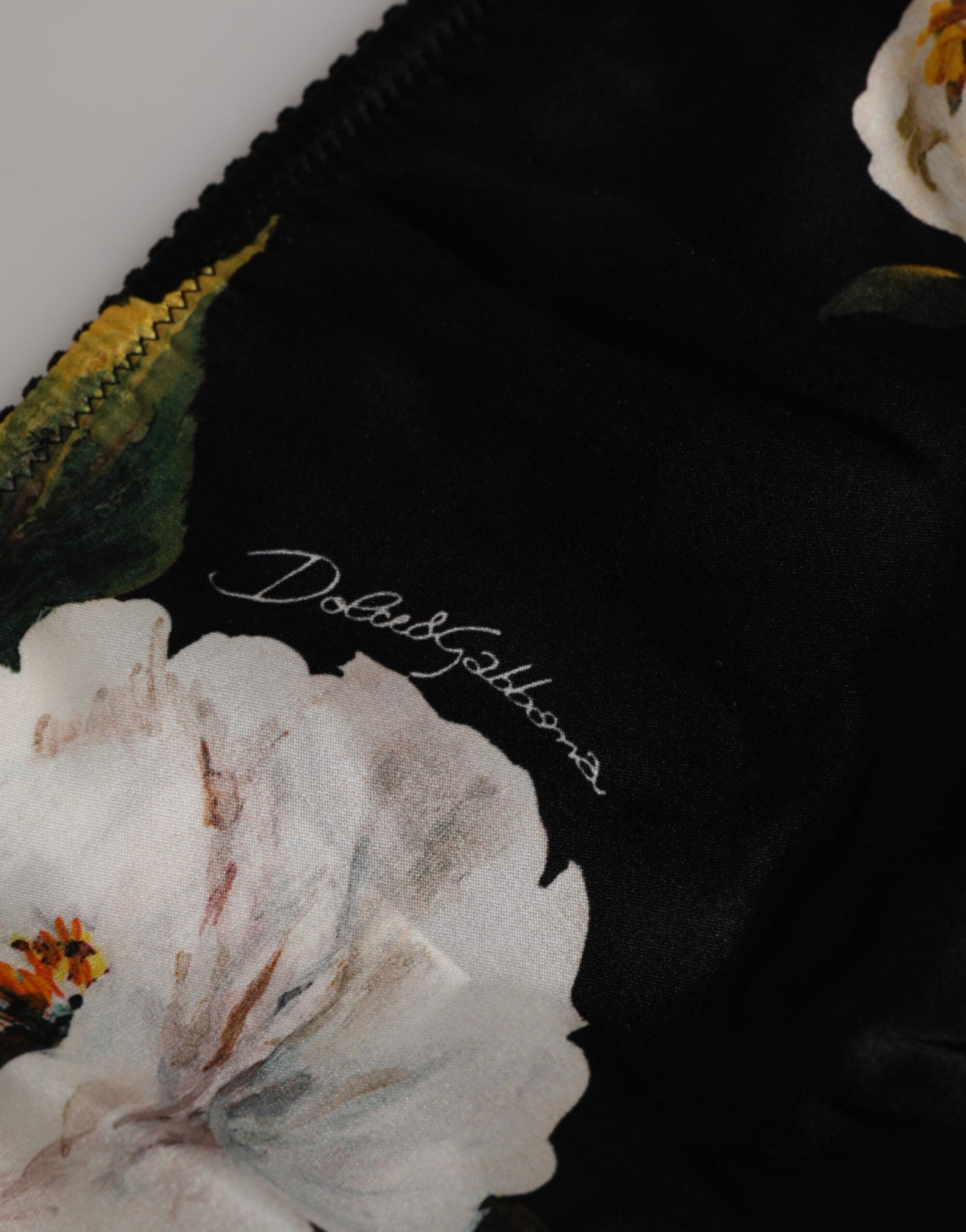 Black Floral Print Mid Waist Panty Underwear