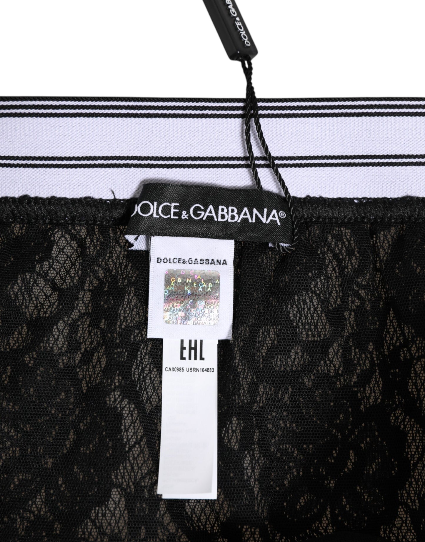 Black Lace Nylon High Waist Panty Underwear