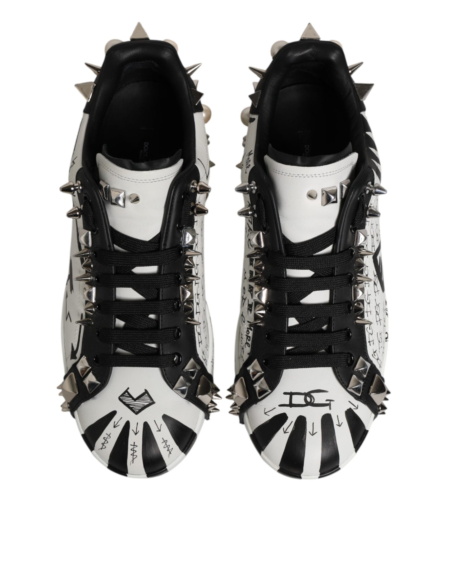 White Portofino Studded Men Sneakers Shoes