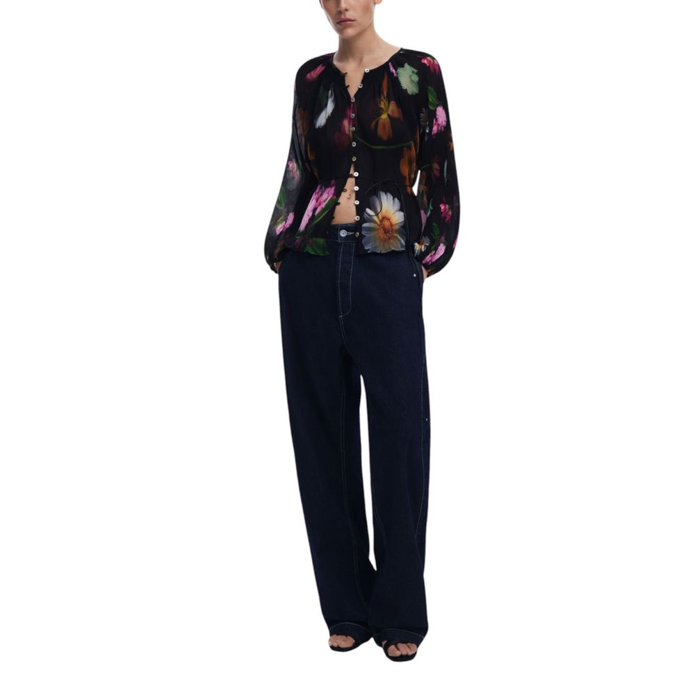 Black Polyester Blouse