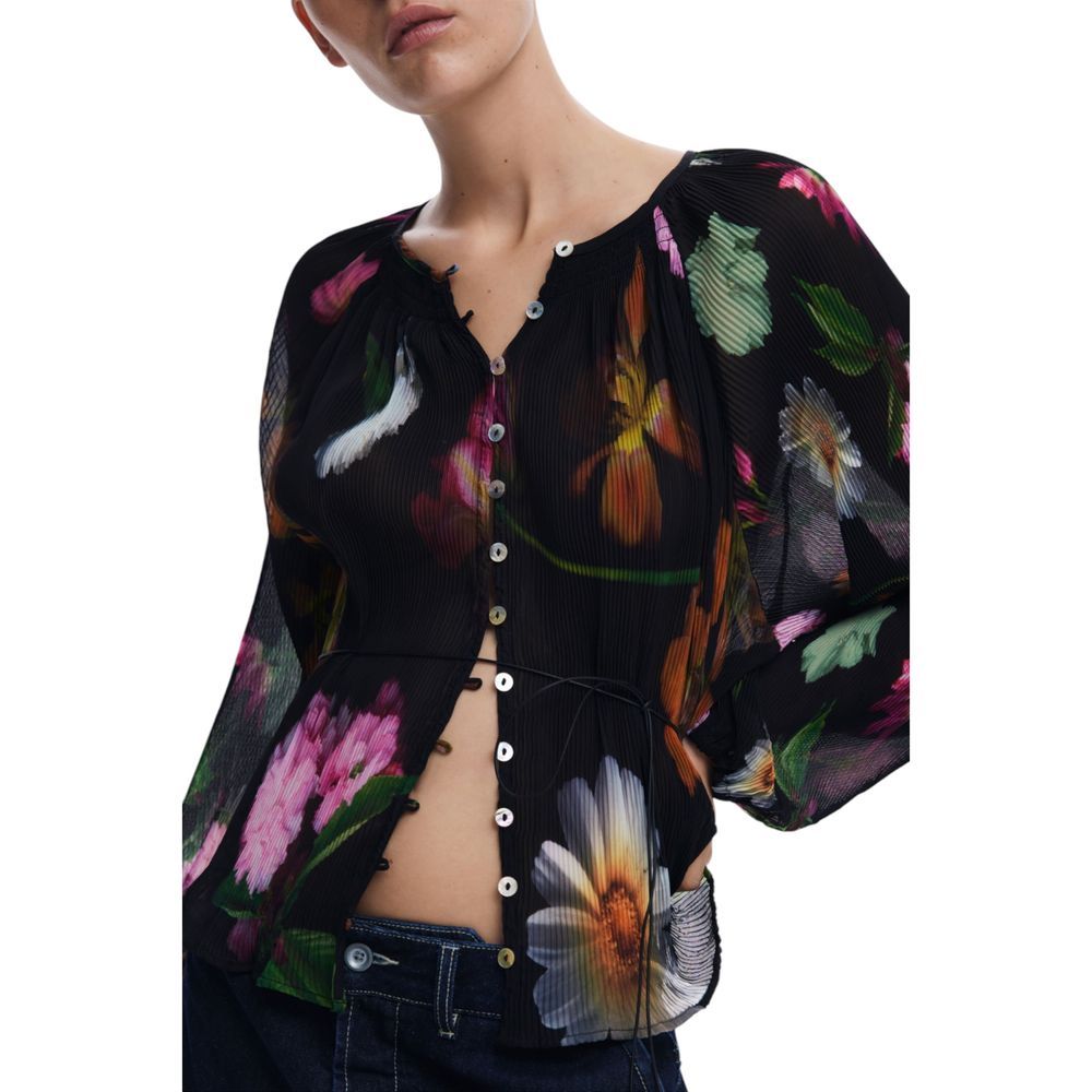 Black Polyester Blouse