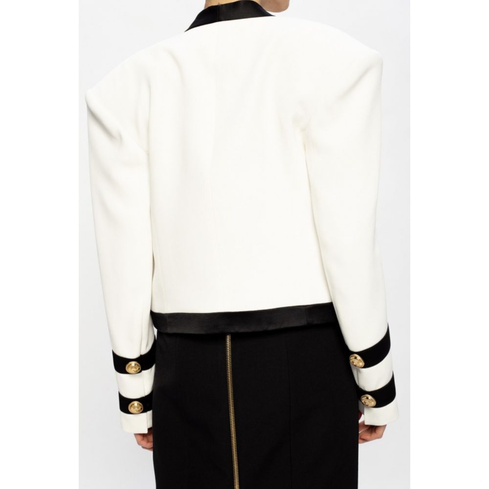 White Viscose Women Blazer