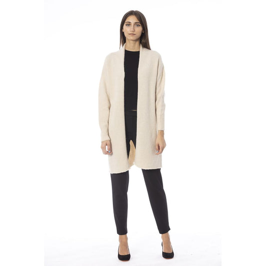 White Alpaca Leather Cardigan