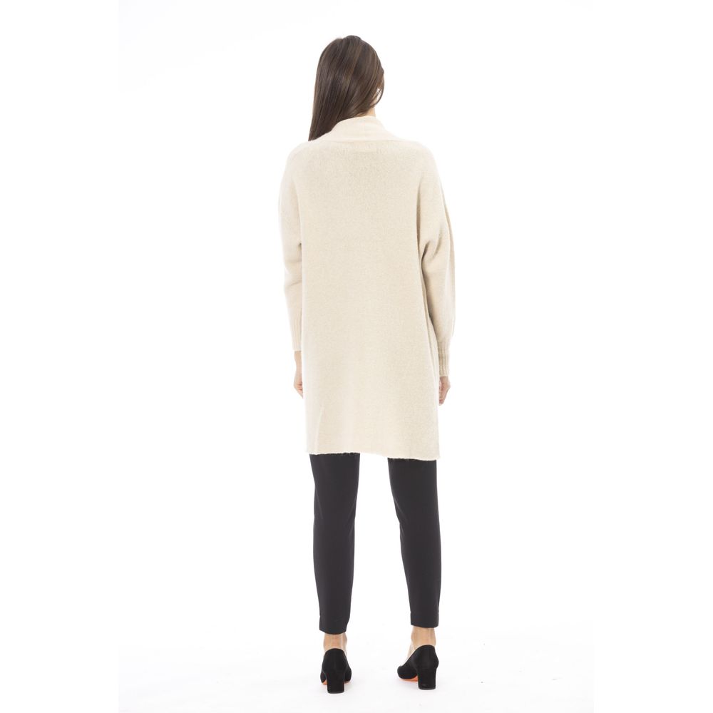 White Alpaca Leather Cardigan