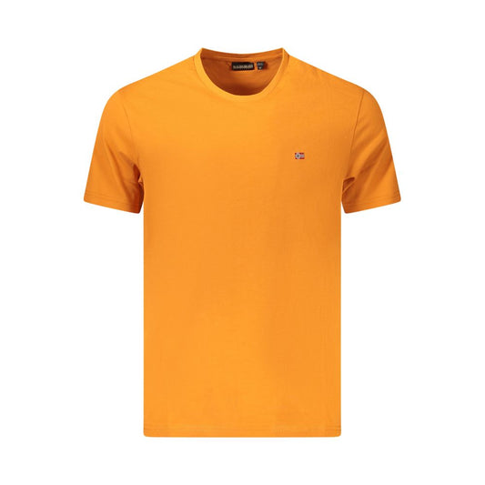 Orange Cotton Men T-Shirt