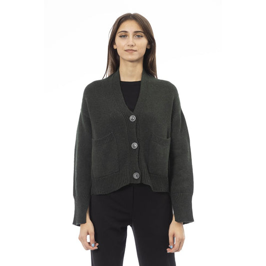 Gray Merino Wool Cardigan