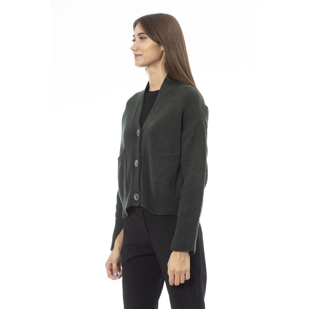 Gray Merino Wool Cardigan
