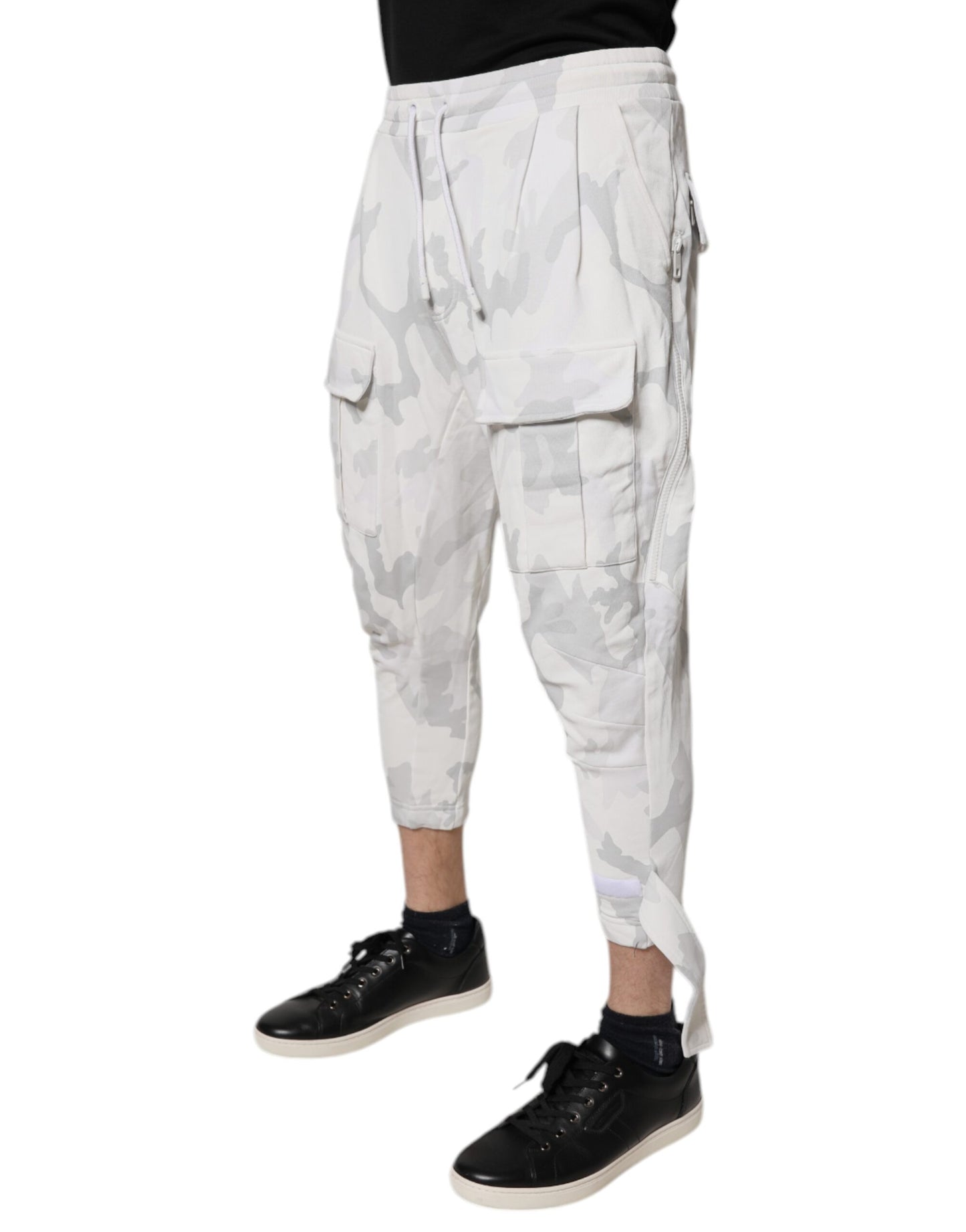 White Camouflage Cargo Jogger Sweatpants Pants