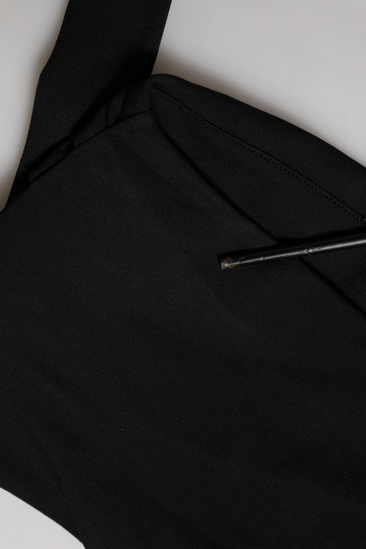 Black Viscose Halter Off Shoulder Cropped Top