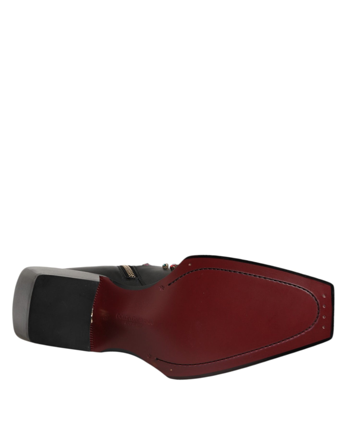 Black Crystal Embellished Men Short Boots Shoes