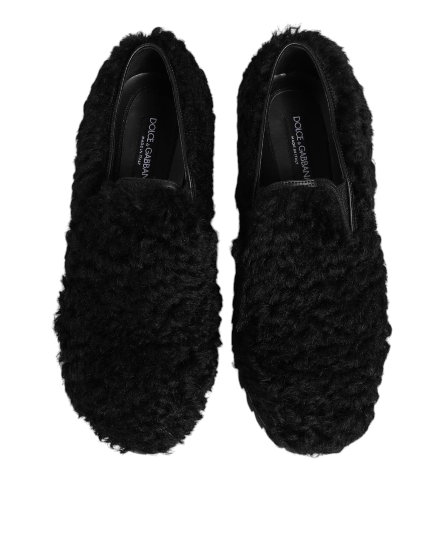 Dress Black Fur Leather Slippers Men Shoes