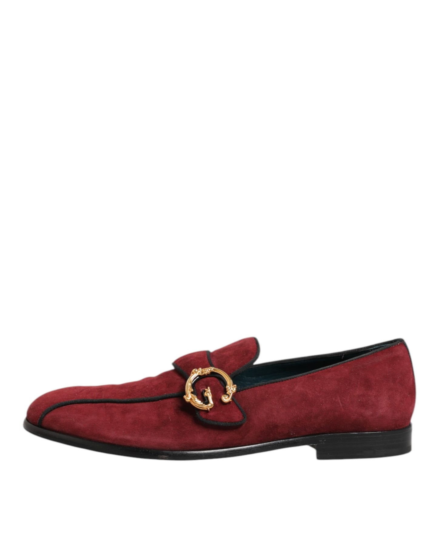 Bordeaux Suede Logo Loafers Formal Dress Shoes