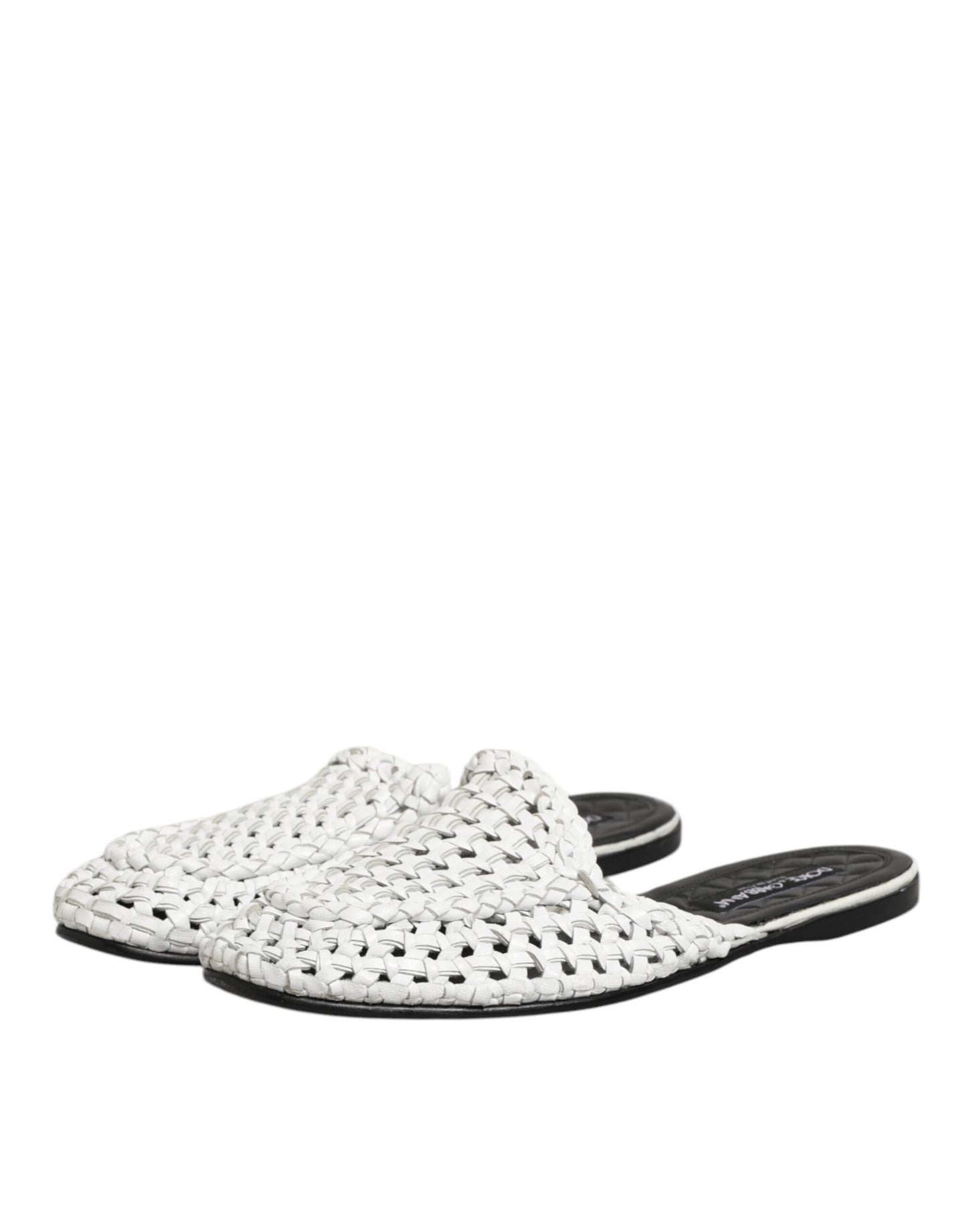 White Woven Slides MULES Men Sandals Shoes