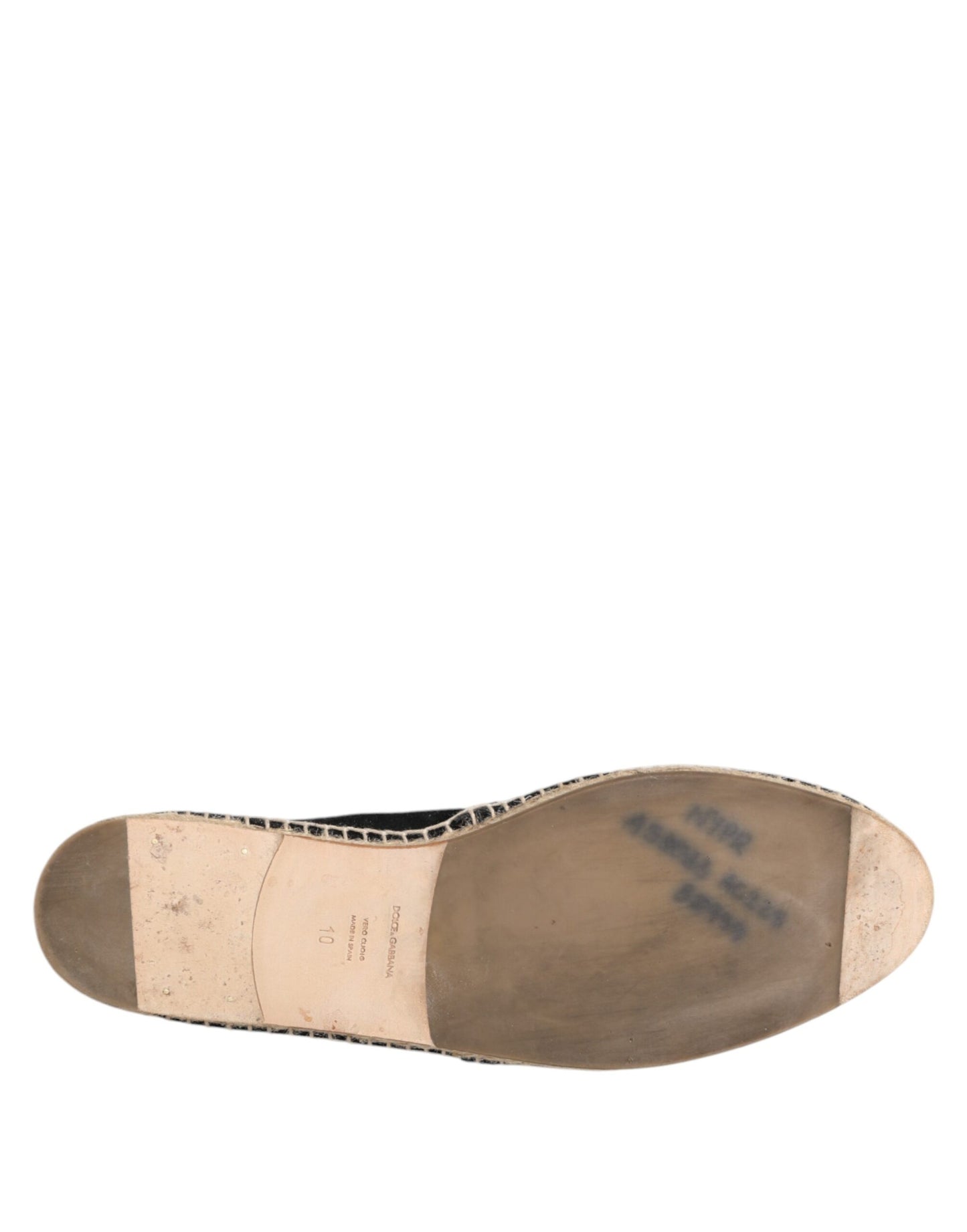 Black Suede Cotton Leather Espadrilles Shoes