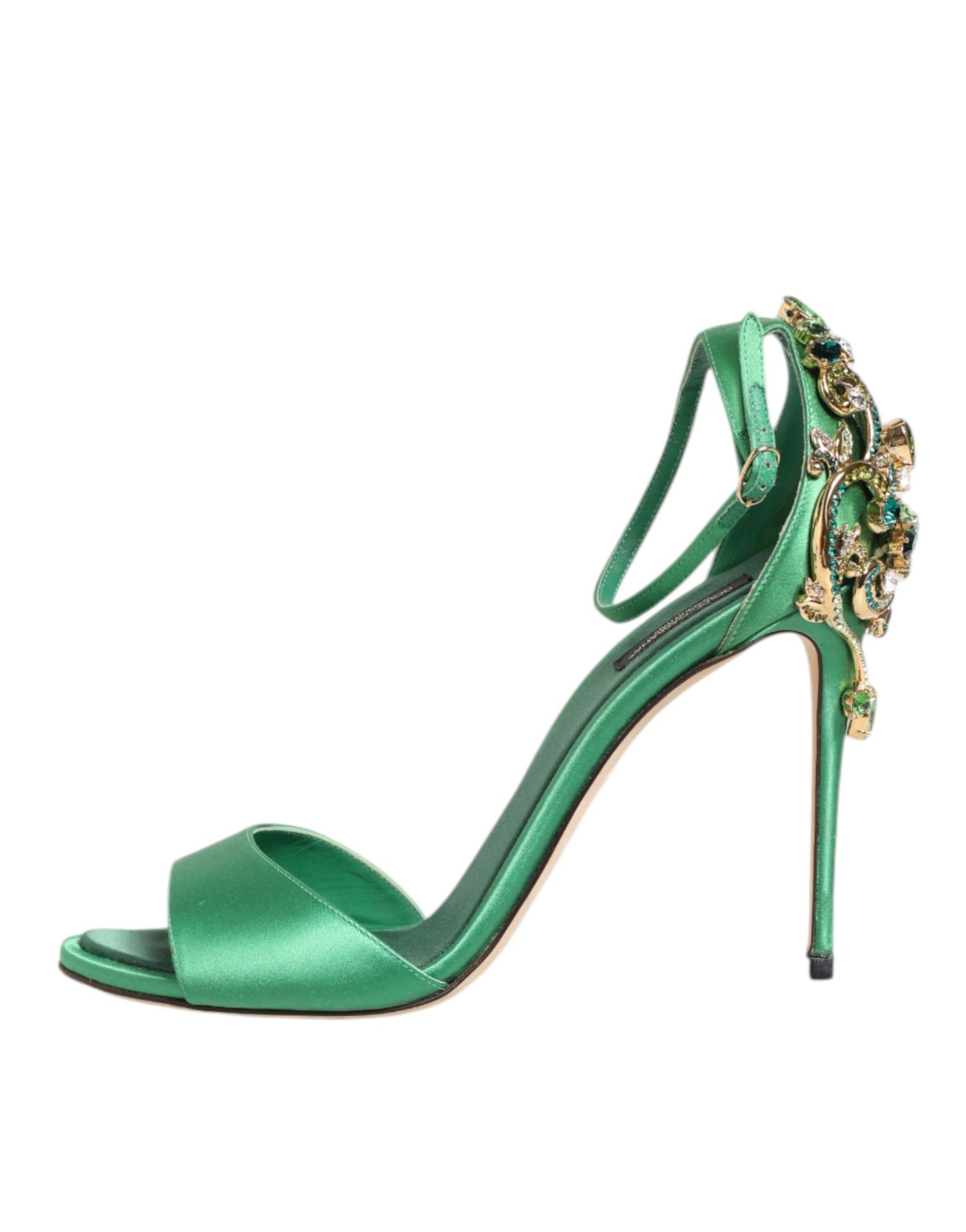 Green Heels Embellishments Sandals Shoes