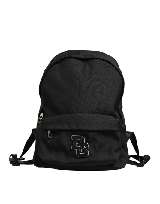 Black Nylon DG Patch School Travel Backpack Borse Bag