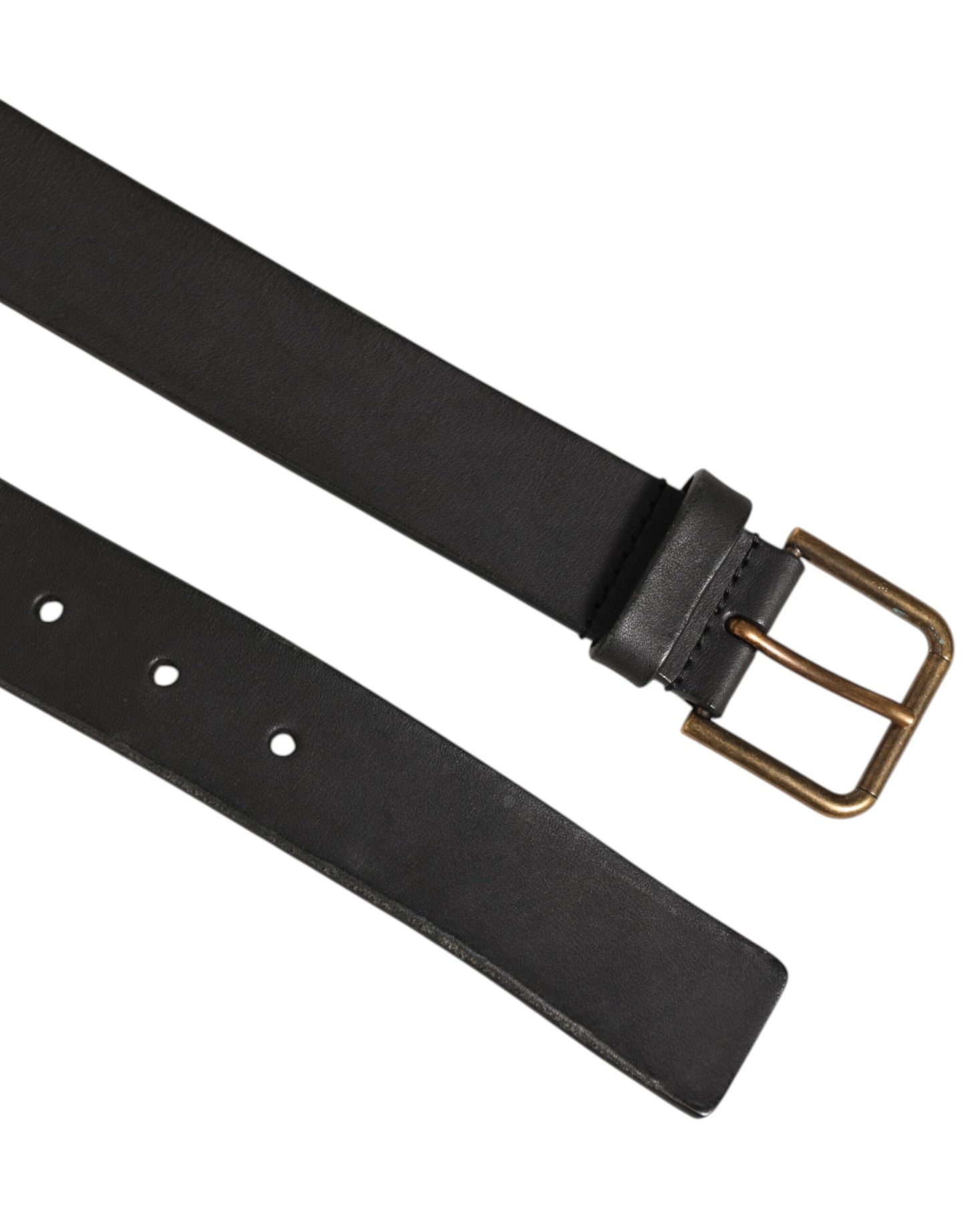 Black Leather Metal Buckle Classic Men Belt