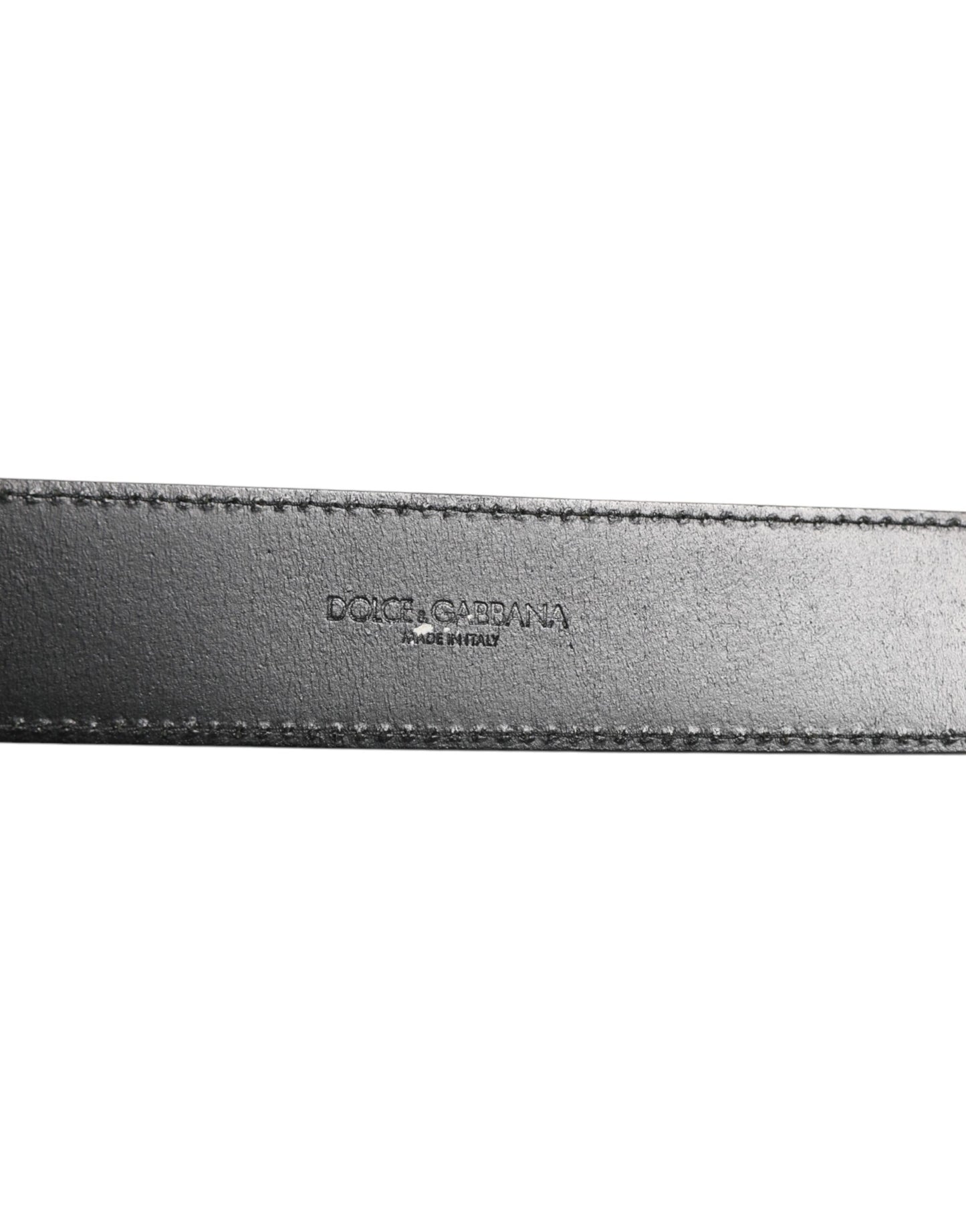 Black Leather Classic Metal Logo Buckle Belt