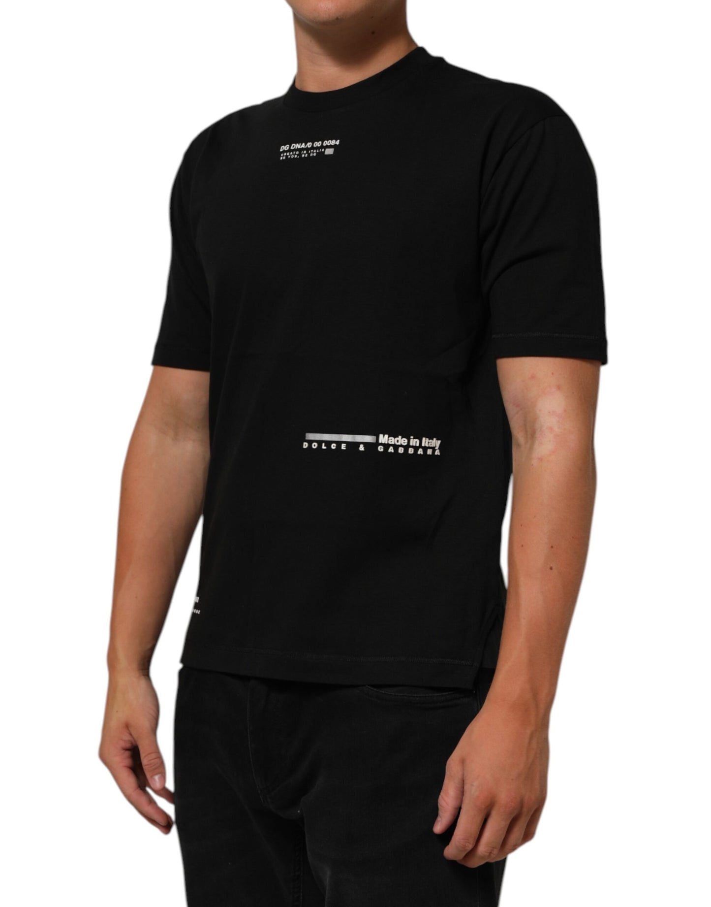 Black Statement Cotton Men Crew Neck T-shirt