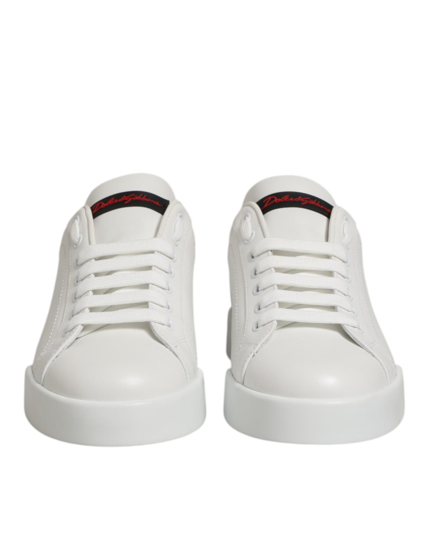 White Leather Lace Up Low Top Sneakers Shoes