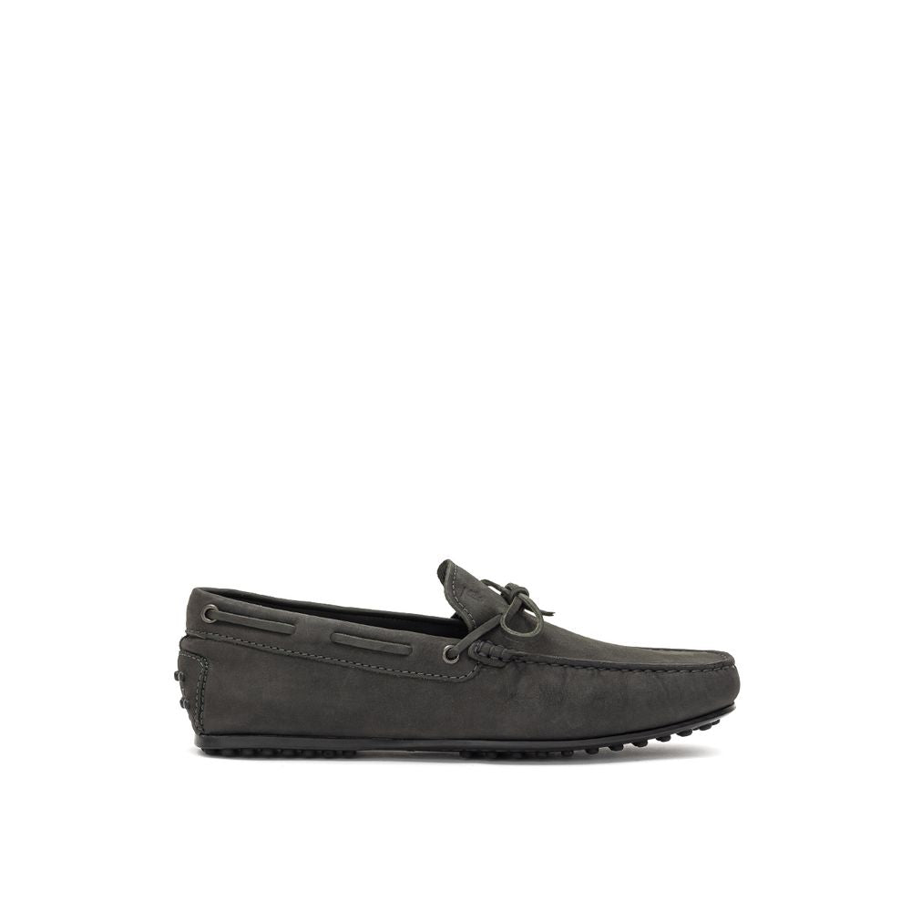 Gray Nubuc Leather Moccassin